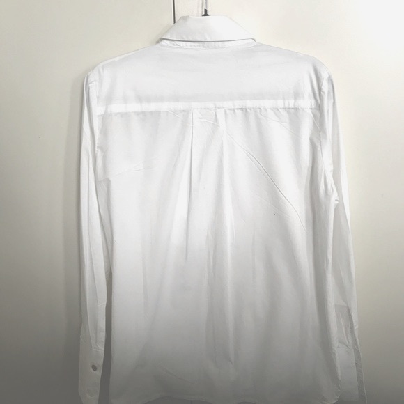 (Unknown) Size 12 White Tuxedo Knife Pleat Cotton Full Cuff Gold Button Shirt - Picture 10 of 15